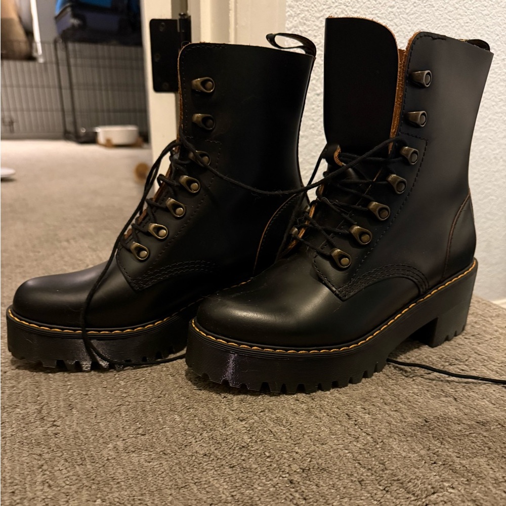 Dr. Martens Black Leather Platform Boots